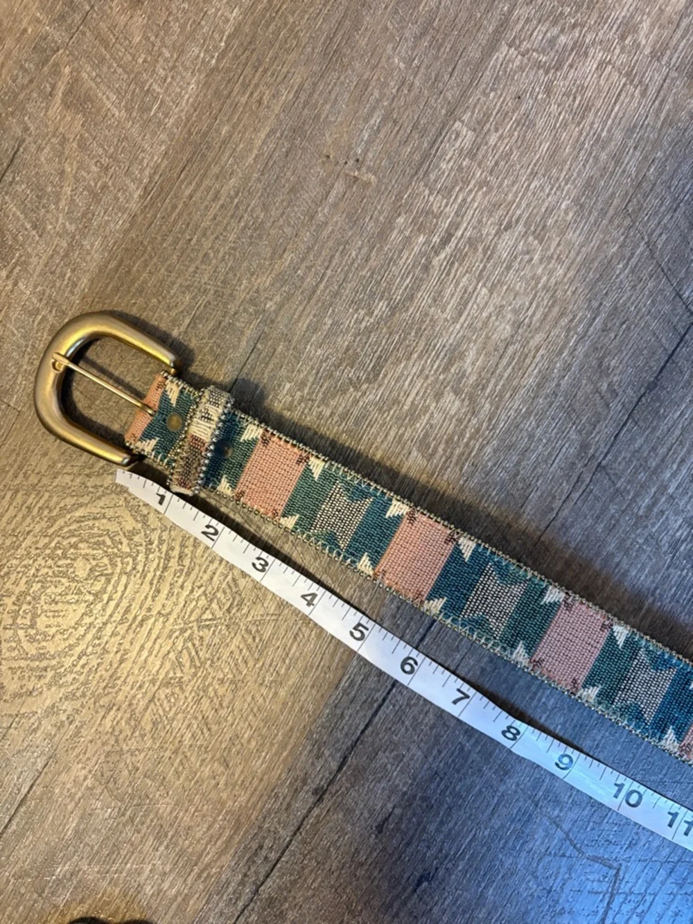 Paul Harris Vintage Bonded Leather Pastel Southwestern Tapestry Belt size SM